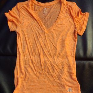 Adidas Tee XS Orange Athletic V Neck